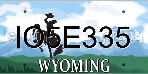 IO5E335 Wyoming License Plate