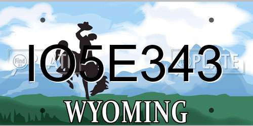 IO5E343 Wyoming License Plate