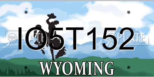 IO5T152 Wyoming License Plate