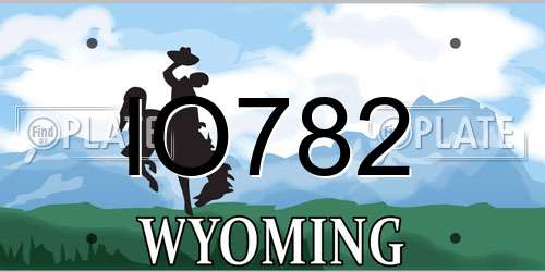 IO782 Wyoming License Plate