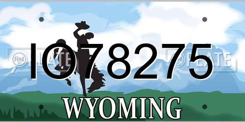 IO78275 Wyoming License Plate