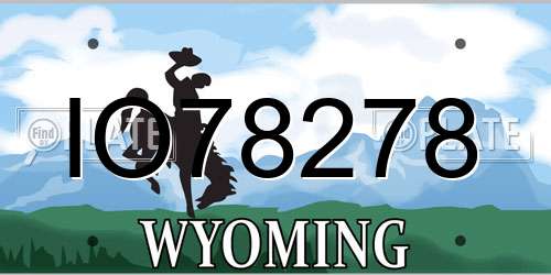 IO78278 Wyoming License Plate