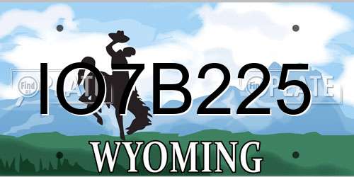 IO7B225 Wyoming License Plate