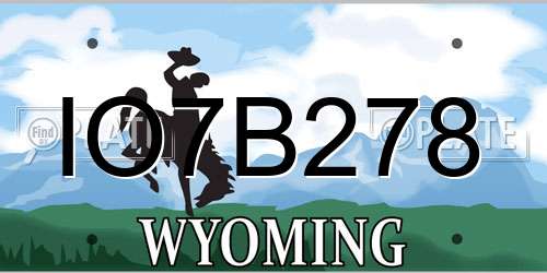 IO7B278 Wyoming License Plate