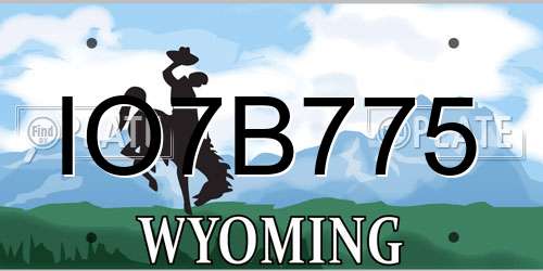 IO7B775 Wyoming License Plate