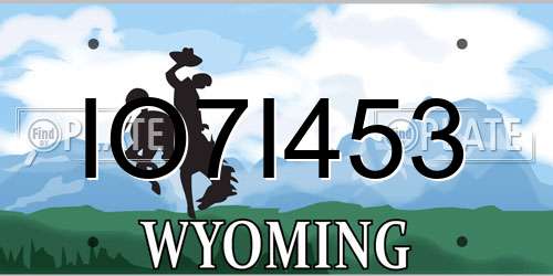 IO7I453 Wyoming License Plate