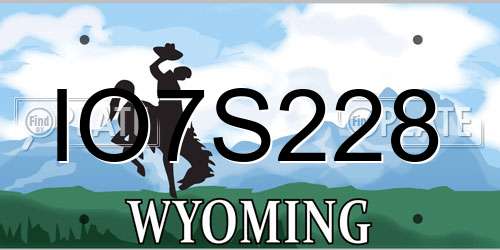 IO7S228 Wyoming License Plate