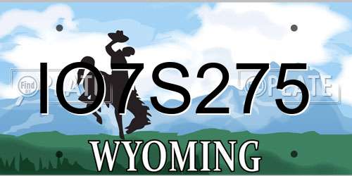 IO7S275 Wyoming License Plate