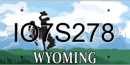 IO7S278 Wyoming License Plate