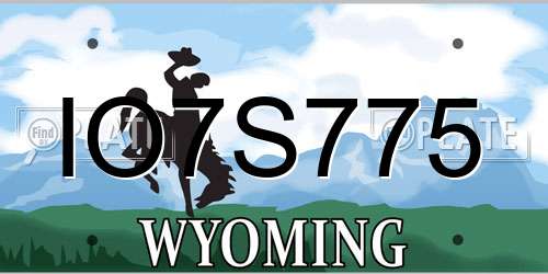 IO7S775 Wyoming License Plate