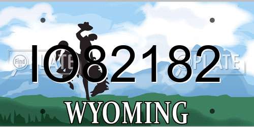 IO82182 Wyoming License Plate