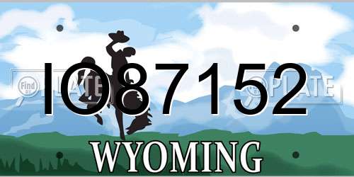 IO87152 Wyoming License Plate