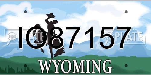 IO87157 Wyoming License Plate