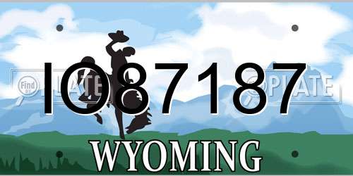 IO87187 Wyoming License Plate