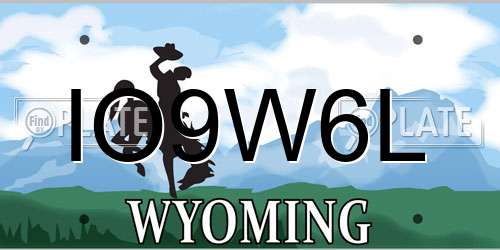IO9W6L Wyoming License Plate