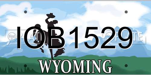 IOB1529 Wyoming License Plate