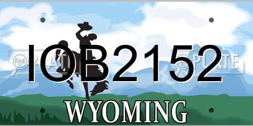 IOB2152 Wyoming License Plate