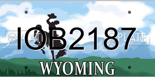 IOB2187 Wyoming License Plate
