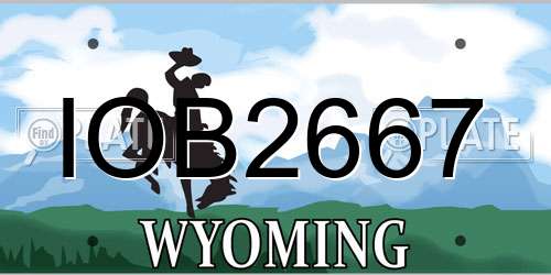 IOB2667 Wyoming License Plate