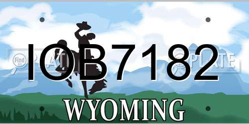 IOB7182 Wyoming License Plate