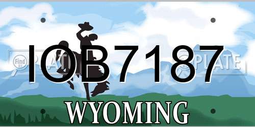 IOB7187 Wyoming License Plate