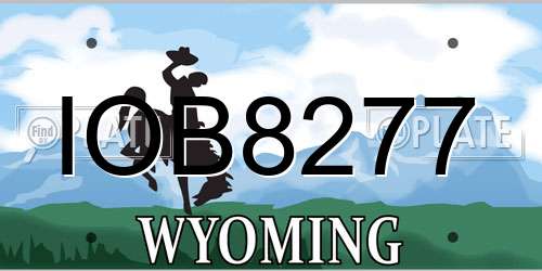 IOB8277 Wyoming License Plate