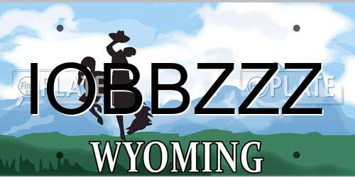IOBBZZZ Wyoming License Plate