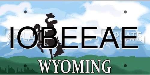 IOBEEAE Wyoming License Plate
