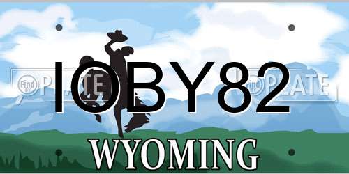 IOBY82 Wyoming License Plate