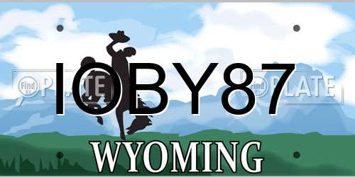 IOBY87 Wyoming License Plate
