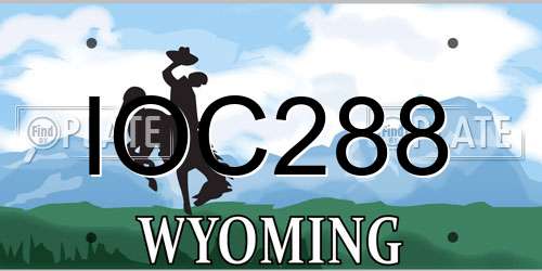 IOC288 Wyoming License Plate