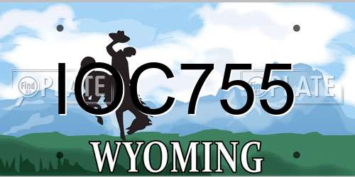 IOC755 Wyoming License Plate