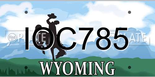 IOC785 Wyoming License Plate