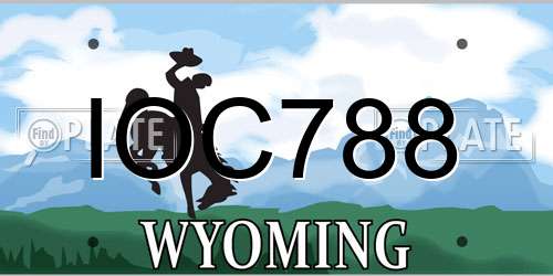 IOC788 Wyoming License Plate