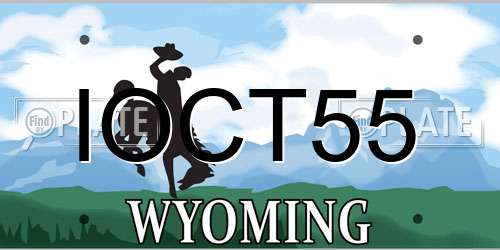 IOCT55 Wyoming License Plate