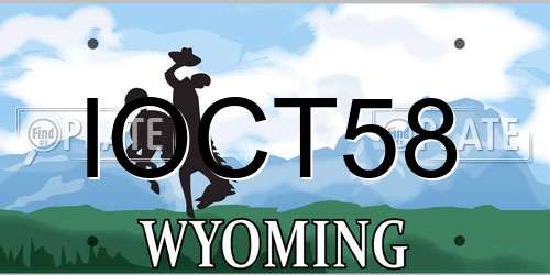 IOCT58 Wyoming License Plate