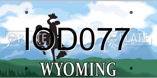 IOD077 Wyoming License Plate