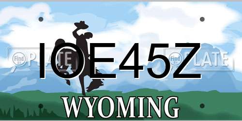 IOE45Z Wyoming License Plate