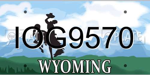 IOG9570 Wyoming License Plate