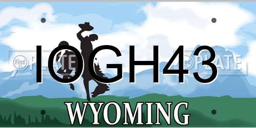 IOGH43 Wyoming License Plate