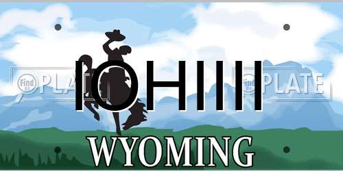 IOHIIII Wyoming License Plate