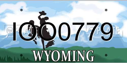 IOO0779 Wyoming License Plate
