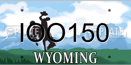 IOO150 Wyoming License Plate