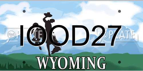 IOOD27 Wyoming License Plate