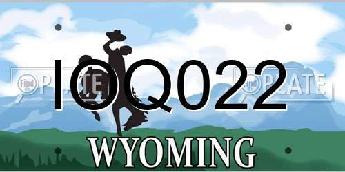 IOQ022 Wyoming License Plate