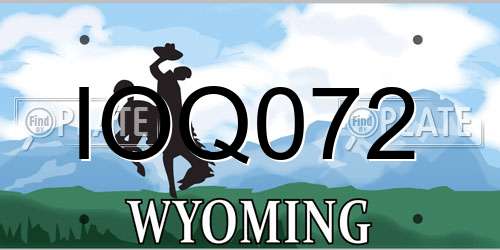 IOQ072 Wyoming License Plate