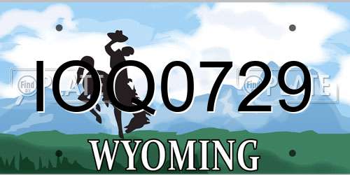 IOQ0729 Wyoming License Plate