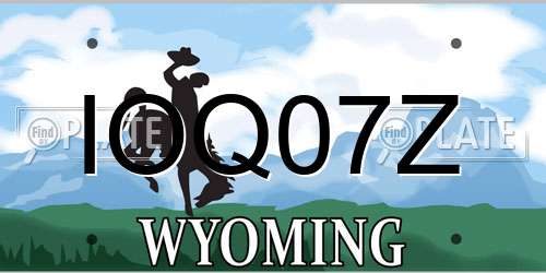 IOQ07Z Wyoming License Plate