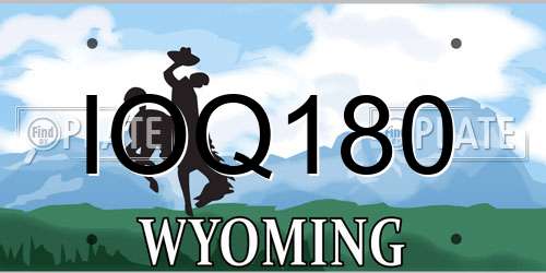 IOQ180 Wyoming License Plate