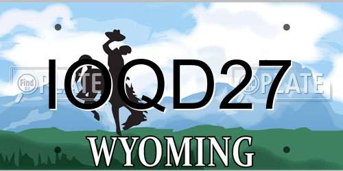 IOQD27 Wyoming License Plate